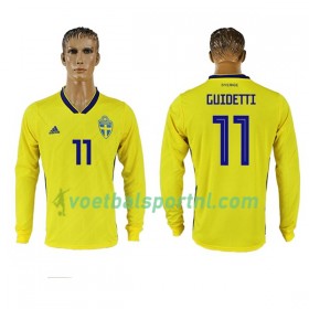 Zweden Guidetti 11 Thuis Shirt WK voetbal 2018 L/S